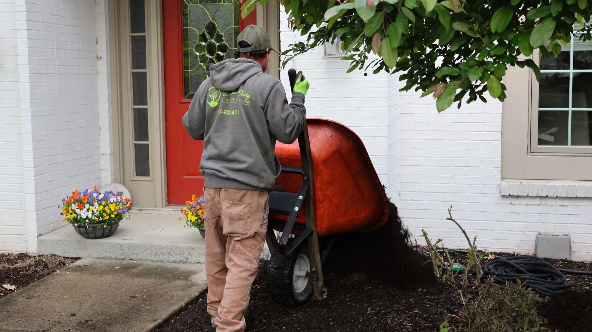 Spreading Mulch